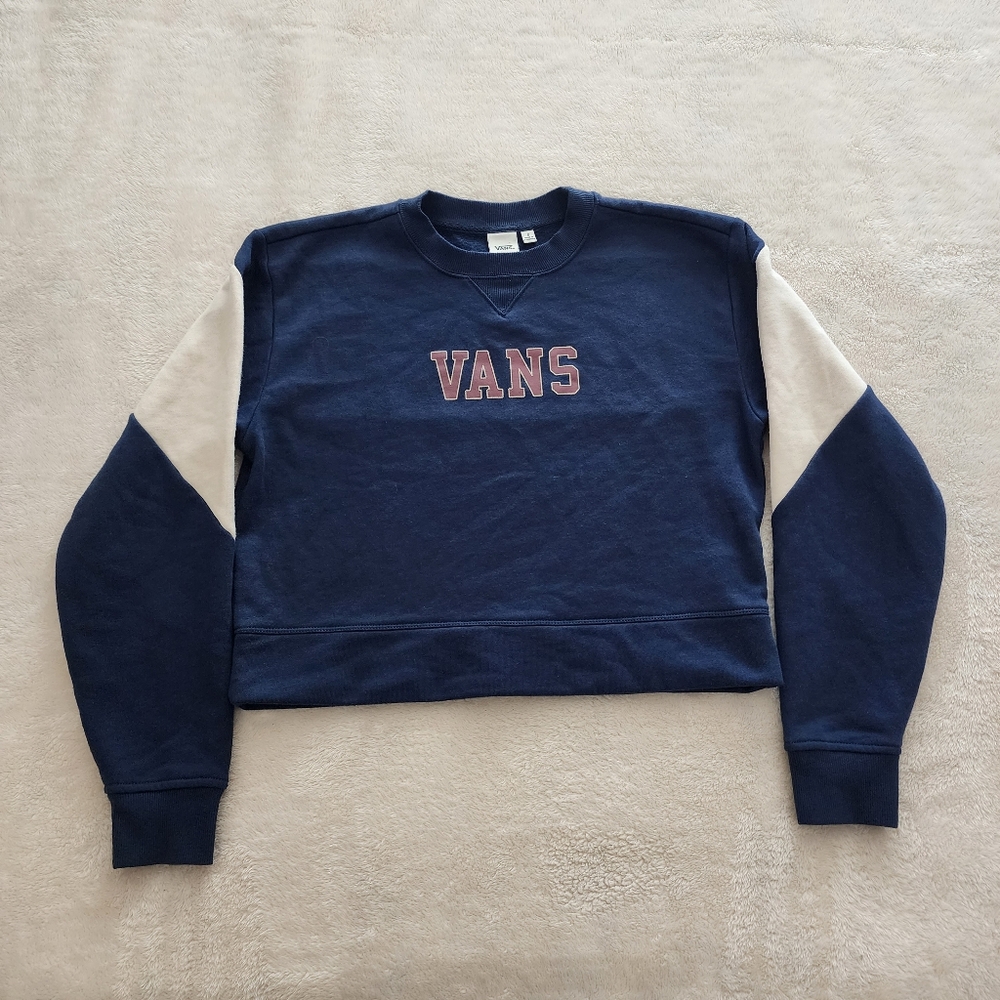 Vans Academy Crop Crew Sweatshirt, Women's Size Small, GUC - Dress Blues